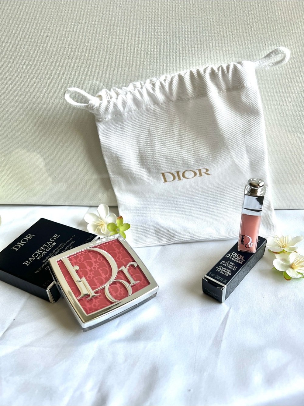 🆕💐Dior Rosewood Glow Gift Set Rosy Blush #012, Lip Maximizer & Drawstring Pouch